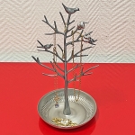 SM-6 Подставка для украшений - Дерево с птичками / Серебро